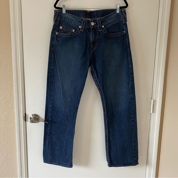 True Religion Straight Mid Rise Classic Blue Women's Jeans Size 34 - Picture 2 of 16